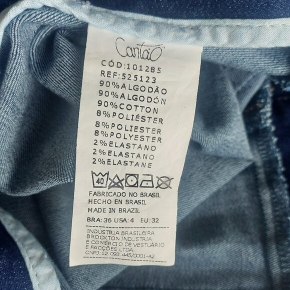 Cantao Denim Bodycon Button Front Jumpsuit - Size 4 - Picture 9 of 10